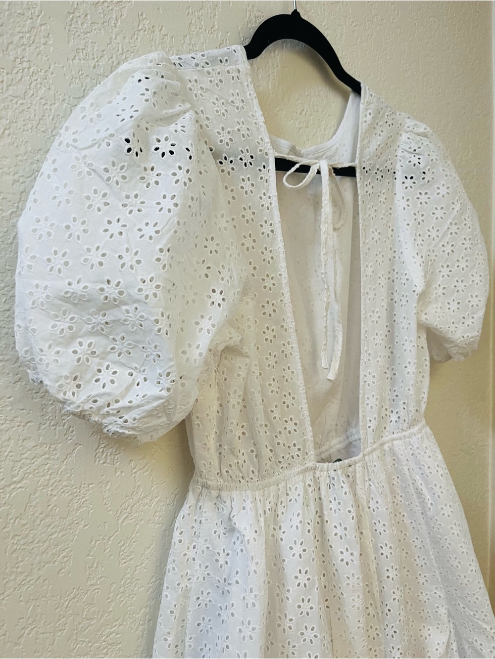 Forever 21 White Eyelet Puff Sleeve Midi Dress - Picture 8 of 11